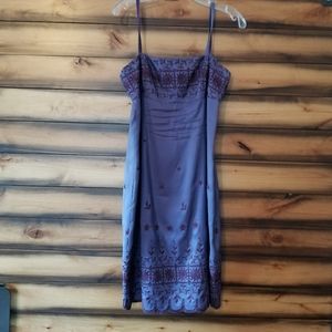 Jones New York silk embroidered dress